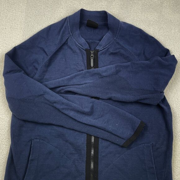 Nike Sportswear Tech Knit Bomber Jacket Men’s Sz M Navy Blue Full Zip 810558 451 - Picture 3 of 12